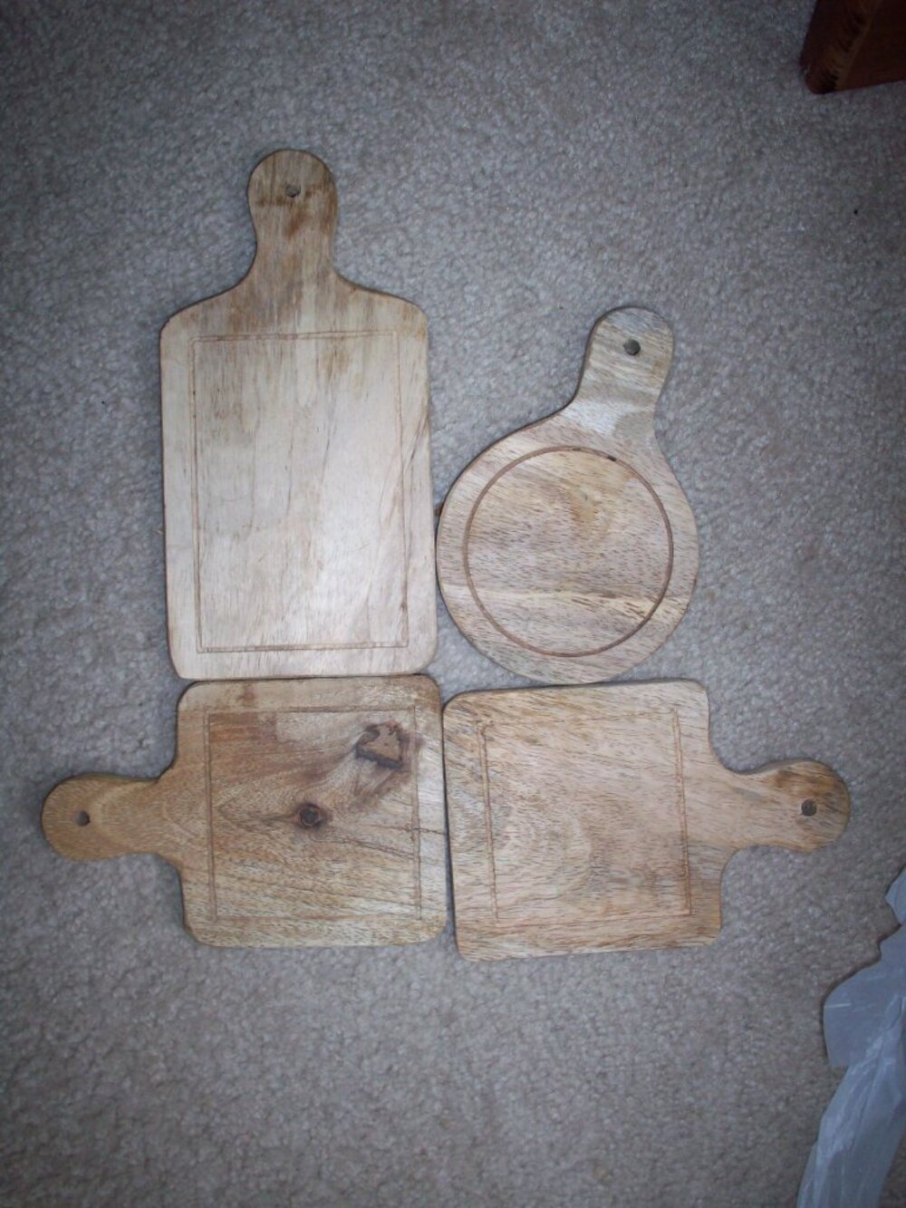 Crofton Mini Light Wood Cutting Charcuterie Boards Set Of 4 Serving 6” And 8”